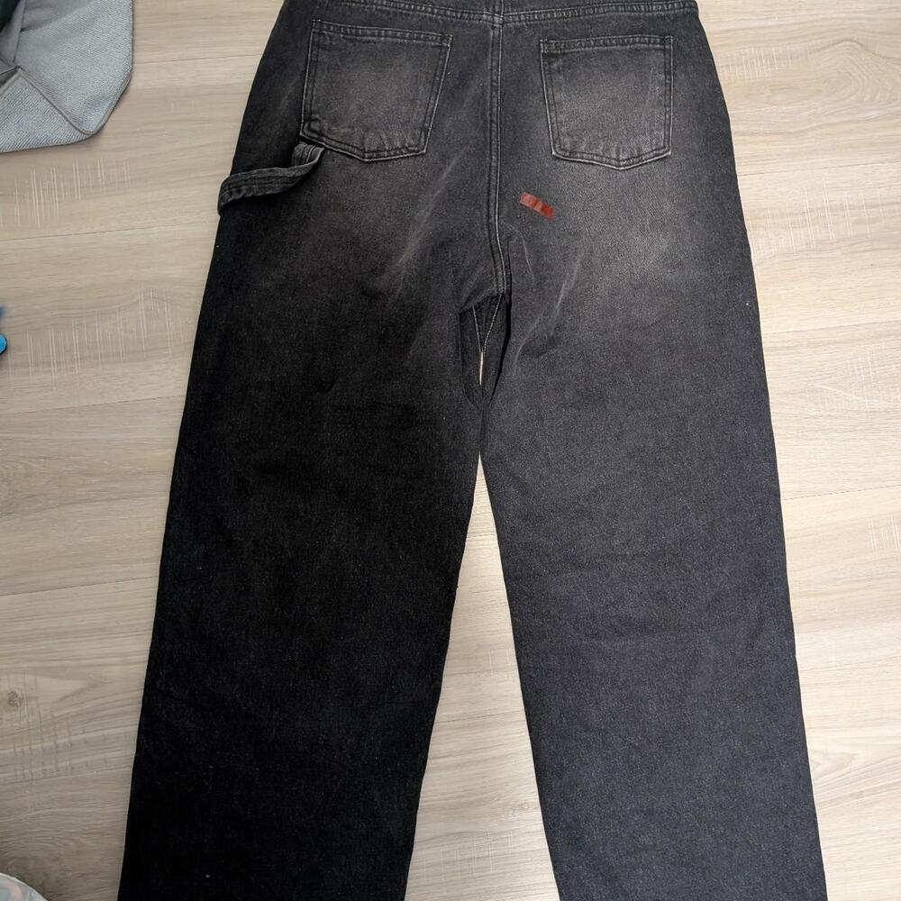 Gakkai Union Black Baggy Balloon Denim Jeans Brand New With Tags Size L - Picture 3 of 5